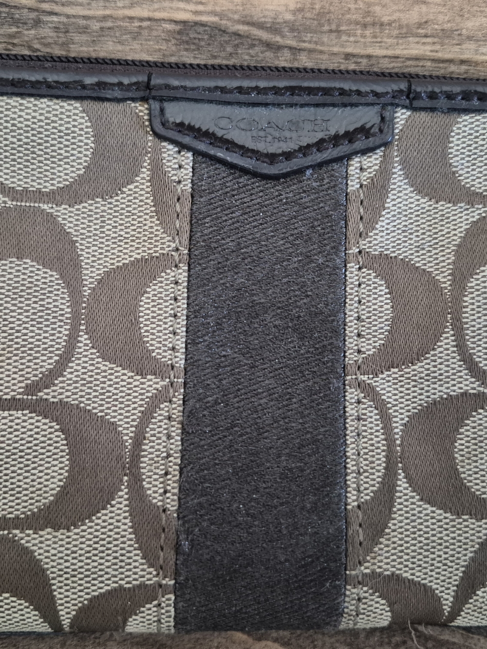 Coach Women's Signature Canvas Wristlet in Brown